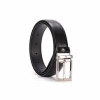 MONTBLANC 万宝龙 男士黑色方形针扣皮革单面腰带3CM 126016