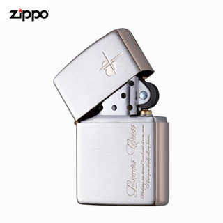 美国进口之宝（ZIPPO）防风煤油打火机不含油 桃心十字架-金色 品牌直供原装正版