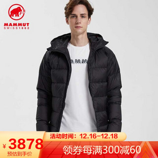 Mammut 猛犸象 Meron 男士秋冬新款轻便户外保暖鹅绒羽绒900蓬羽绒服 1013-00740 黑色 XXL