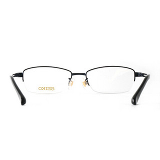 SEIKO 精工 中性款蓝色镜框蓝色镜腿钛金属半框光学眼镜架眼镜框 H01120 158 54MM