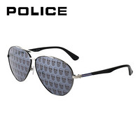POLICE 中性款眼镜银色镜框黑色镜腿灰色镜片太阳镜 SPL385G 583L 61MM