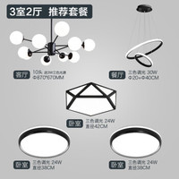 TCL照明 北欧风格全屋灯具套餐客厅灯吊灯大气家用餐厅轻奢个性创意简约现代卧室 店长力荐套餐-客厅十头三室两厅