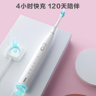 海尔 （Haier ）电动牙刷 成人全自动 声波震动智能 牙刷 HB551-01 琉璃白