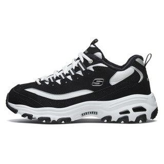 SKECHERS 斯凯奇 情侣鞋女子时尚休闲运动鞋厚底熊猫鞋保暖鞋66666125 黑色/白色 37