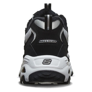 SKECHERS 斯凯奇 情侣鞋女子时尚休闲运动鞋厚底熊猫鞋保暖鞋66666125 黑色/白色 37