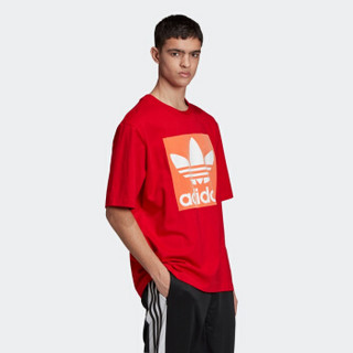 阿迪达斯官网adidas 三叶草OVERSIZED TEE男装经典运动短袖T恤FK9991 浅猩红 M(参考身高:179~185CM)