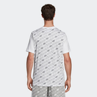 阿迪达斯官网 adidas 三叶草 MONOGRAM TEE 男装运动短袖T恤DV2034 白 M(参考身高:179~185CM)