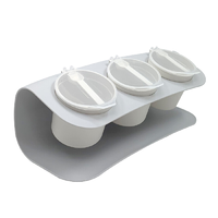 佳佰 厨房家用调料收纳盒 3个装 27.5*11.2*10cm 灰色