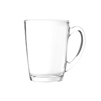 乐美雅 钢化玻璃杯牛奶把杯 320ml*2