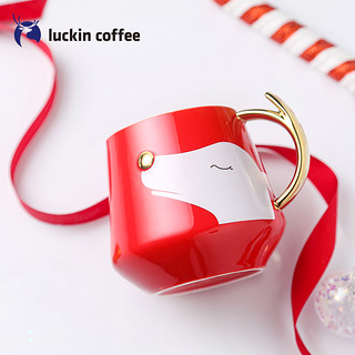 瑞幸咖啡 圣诞陶瓷小鹿初吻马克杯大容量陶瓷杯圣诞礼物送女友