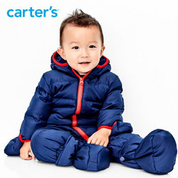 Carters90白鸭绒婴儿羽绒服连体衣秋冬加厚外出服包手包脚（80cm-90cm）CL218K63 藏蓝色CL218K63 90cm/24M