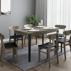 布拉德 实木餐桌长方形原木餐桌椅组合餐厅家具K114+K185 科隆-1.2餐桌K114