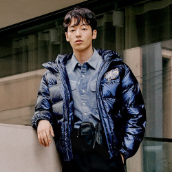 GXG男装2020年冬季新品深蓝色短款连帽羽绒服