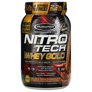 MUSCLETECH 肌肉科技 性能系列 正氮科技 黄金分离乳清蛋白粉 双重浓郁巧克力味 2.24 磅