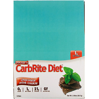 Universal Nutrition 环球营养 Doctor's CarbRite Diet系列 蛋白棒 巧克力薄荷曲奇味 56.7g*12支