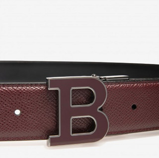 BALLY 巴利 B BUCKLENAMEL系列男士皮革可调式双面针扣B字腰带6235245 棕色110cm
