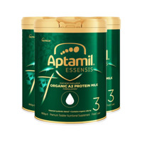 Aptamil 爱他美 ESSENSIS奇迹绿罐 有机A2婴儿配方奶粉3段 1周岁以上 900g 3罐