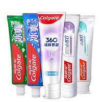 Colgate 高露洁 亮白清新牙膏套装5支+漱口水100ml