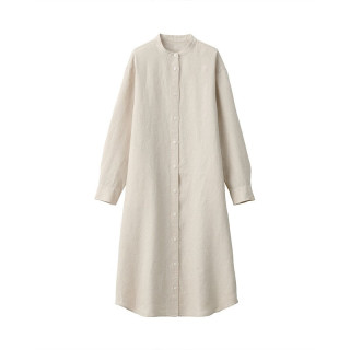 商品muji无印良品女士亚麻立领连衣裙bcl05c0s