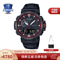 卡西欧(CASIO)PROTREK 登山系列 运动男表太阳能电波户外手表 PRW-60YT-1PR-人造蓝宝石玻璃镜面