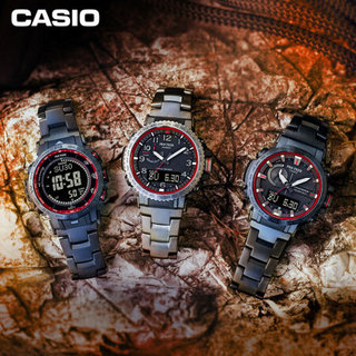 卡西欧（CASIO）PROTREK 登山系列 运动男表太阳能电波户外手表 PRW-60YT-1PR-人造蓝宝石玻璃镜面