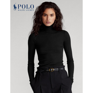 Ralph Lauren/拉夫劳伦女装 2020年冬季弹力罗纹针织高领衫21869 001-黑色 L