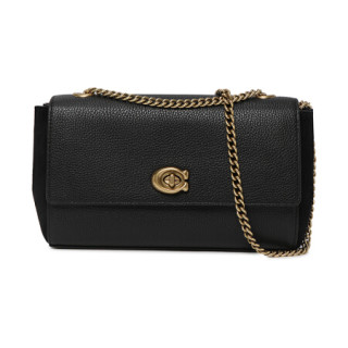 蔻驰coach奢侈品女士专柜款小号单肩斜挎包黑色皮质79822b4bk