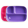 满趣健Munchkin麦肯齐儿童餐具自主进食分隔防溅盘2只装 粉+紫