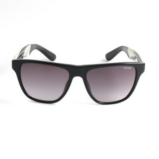 POLICE 中性款黑色镜框黑色镜腿灰色镜片眼镜太阳镜 S1796 700X 55MM