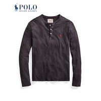 Ralph Lauren/拉夫劳伦男装 经典款粗纺平纹针织亨利衫11956 001-黑色 L