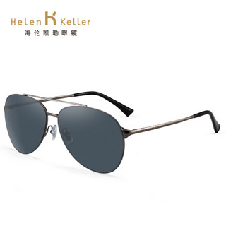 Helen Keller 新款飞行员墨镜户外个性潮流太阳镜开车眼镜8765 墨绿色镜片（全色）+金色镜框N21