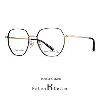 海伦凯勒2020新款近视眼镜框架几何光学镜架女可配防蓝光镜片H82003 H82003CP8 玫瑰金框
