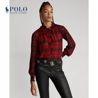 Ralph Lauren/拉夫劳伦女装 2020年冬季格纹领口系结女士衬衫21906 001-格纹 L