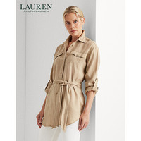 Lauren/拉夫劳伦女装 经典款配腰带衬衫60291 250-棕色 M  尺码偏小