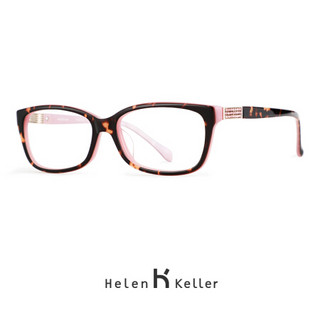 海伦凯勒近视眼镜框女 明星同款眼镜架可配防蓝光防辐射 时尚闪亮精致板材 H9010黑色C01（中框）