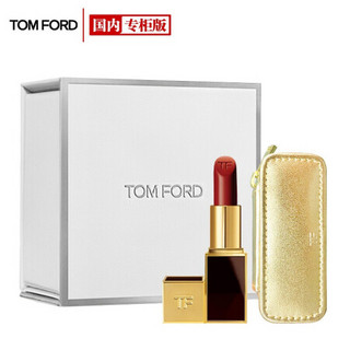 TOM FORD 汤姆·福特 汤姆福特(TOM FORD)经典黑管唇膏礼盒(TF16# 3g+奢金口红套)TF口红女 送朋友 生日礼物