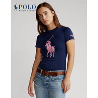 Ralph Lauren/拉夫劳伦女装 2020年秋季Pink Pony修身版型棉质T恤21864 410-海军蓝 XS