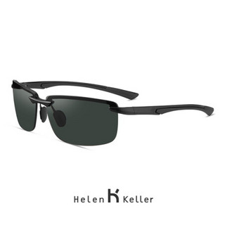 Helen Keller 海伦凯勒钓鱼偏光太阳眼镜2020年新款商务开拓者系列男款太阳镜H8873 半光哑深枪+全色深灰N35