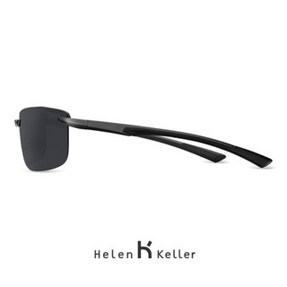 Helen Keller 海伦凯勒钓鱼偏光太阳眼镜2020年新款商务开拓者系列男款太阳镜H8873 半光哑深枪+全色深灰N35