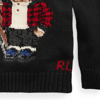Ralph Lauren/拉夫劳伦男童 2020年冬季雪橇小熊混纺针织毛衫34618 001-黑色 4