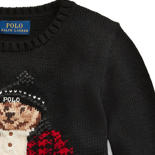 Ralph Lauren/拉夫劳伦男童 2020年冬季雪橇小熊混纺针织毛衫34618 001-黑色 4