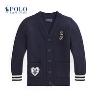 Ralph Lauren/拉夫劳伦女童 2020年秋季Polo小熊棉质针织开襟衫34273 410-海军蓝 2/2T