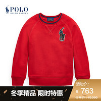 Ralph Lauren/拉夫劳伦男童 2020年冬季Big Pony格纹起绒布运动衫34664 600-红色 3/3T