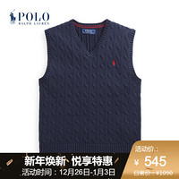 Ralph Lauren/拉夫劳伦男童 2020年秋季绞花编结毛衫背心34370 410-海军蓝 L