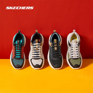 Skechers斯凯奇官方户外休闲运动鞋男子厚底老爹鞋怪兽鞋666131 白色/海军蓝色/666131-WNV 43