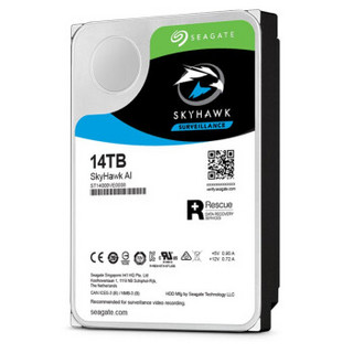 SEAGATE 希捷 酷鹰SkyHawk AI系列 3.5英寸监控级硬盘 14TB (256MB、7200rpm、PMR)ST14000VE0008