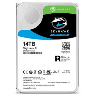 SEAGATE 希捷 酷鹰SkyHawk AI系列 3.5英寸监控级硬盘 14TB (256MB、7200rpm、PMR)ST14000VE0008