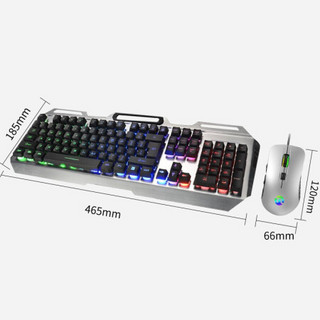 宁美机械师N1有线键鼠套装电脑游戏键盘鼠标笔记本背光lol 银色 标配