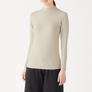 MUJI 无印良品 女士高领长袖T恤 FCD45C0A 浅米色 M