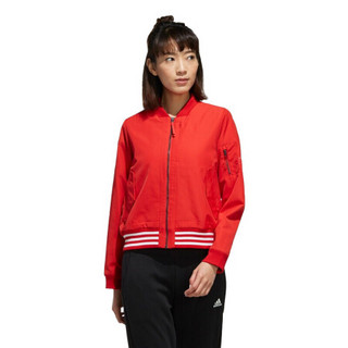 阿迪达斯 ADIDAS 女子 运动型格系列 WV 3S BOMBER 运动 梭织夹克 FI9270  浅猩红/能量红  L码